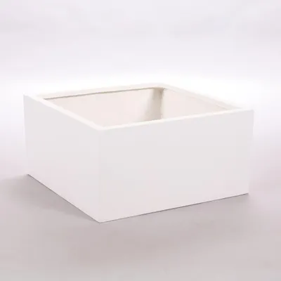 Produktbild von Elegant Einrichten | Pflanzkübel | Fiberglas | niedrige quadratisch | 50x50x20cm | perlmutt weiß.