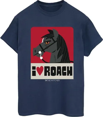 Produktbild von Netflix - "The Witcher I Heart Roach" T-Shirt für Damen BI46854 (XL) (Marineblau)