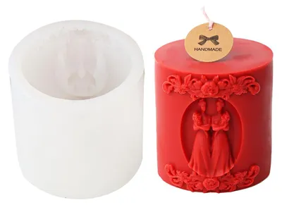 Image de Moule à bougie en silicone en forme de chapeau haut-de-forme de mariée/marié pour décorer un gâteau de mariage (mariage lesbien)