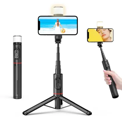 Image de Trépied pour téléphone Moman Q12S, perche à selfie, 77 cm, aluminium, trépied portable pour téléphone