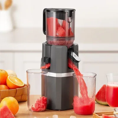 Produktbild von Zimilo 250W Slow Juicer, 40 bis 65 U Min, 120 mm Einfüllöffnung, leise unter 72 dB, mit Saft und Tresterbehälter, Bürste und Stopfer, 3,58 kg