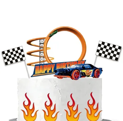 Tortendeko-Set, 8-teilig, Happy Birthday, Cartoon-Motiv