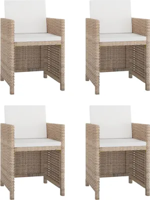Image de vidaXL Ensemble de jardin 5 pièces avec coussins Poly Rattan Beige
