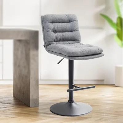 Produktbild von Barhocker Damar Stoff schwarz grau