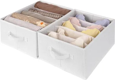 Produktbild von Kleiderorganizer 2er Set, weiß, faltenfrei, Schubladenbox