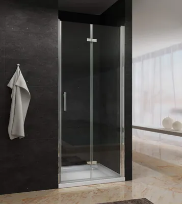 Produktbild von AQUABATOS Nischentür Dusche 80 x 195 cm faltbar Duschtür in Nische 6 mm Klarglas mit Nanobeschichtung Duschwand Duschkabine Glaswand