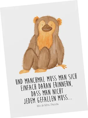Produktbild von Mr. & Mrs. Panda Postkarte Affe - Weiß - Geschenk, Affen, Fotokarte, Afrika, Liebe, Selfcare, Postkarten, Ansichtskarte, Respekt, Ansichtskarten, Grußkarte, Motivation
