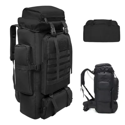 Produktbild von 80L Rucksack Wasserdicht Klettertasche Fahrradrucksack Sporttasche Freizeitrucksack Reiserucksack Trekking Camping Wander Outdoor Sport, Schwarz