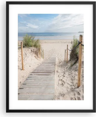 Produktbild von Gerahmtes Poster - Schwarzer Rahmen - Strand Düne Eintritt - 40x50 cm - Wand Bild - Wanddeko - Wandbilder - Kunstposter - Wandposter - Bilderrahmen - Bilder - Kunstdruck - Wandbild - P2BPA40x50-4188