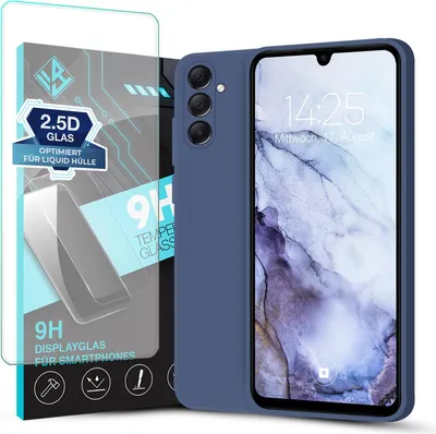 Produktbild von Hülle für Samsung Galaxy A13 5G mit 9H Displayglas Displayschutz Case Cover Bumper Smartphone Softgrip Schutzhülle Farbe: Lavendelblau