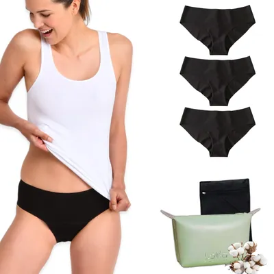 Image de Solidchoice - Ensemble de 3 culottes menstruelles lavables, taille basse