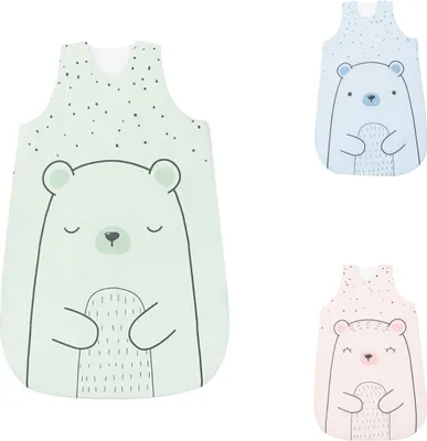 Produktbild von Kikkaboo Babyschlafsack Bär 6-18 Monate Länge 90 cm Baumwolle, Reißverschluss grün