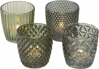 Produktbild von Windlicht MARILU - 4 teilig - Glas lackiert - Farbe: grün