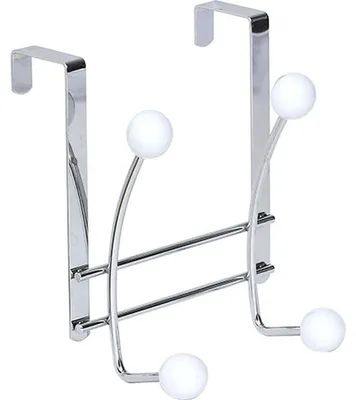 Produktbild von Kleiderhaken aus metall mit 4 keramikhaken - chrom weiss - Tendance