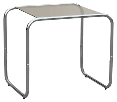 Zdjęcie produktu dla HOMLA Stolik kawowy VELLUTO chromowany szklany miodowy 50x40x45 cm