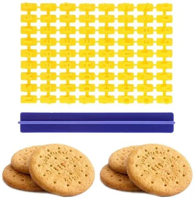 Produktbild von Biscuit Stempels Set aus Metall - 72 Teile - Buchstaben, Zahlen und Symbole - Dekorationswerkzeug