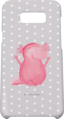 Produktbild von Mr. & Mrs. Panda Samsung Galaxy S8 plus Handyhülle  Axolotl Hurra - Grau Pastell - Geschenk, Cover, Hülle, Motivation, Handy Case, Lurch, Fröhlich, Spaß