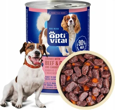 Zdjęcie produktu dla OptiVital Mokra Karma dla Psa 1250g Wołowina Dziczyzna i Marchewka w Sosie
