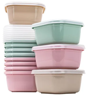Produktbild von 12 wiederverwendbare Aufbewahrungsbehälter mit Deckel, 300 ml, BPA-frei, mikrowellen- und spülmaschinenfest, ideal zum Einfrieren, Aufbewahren und Kochen.