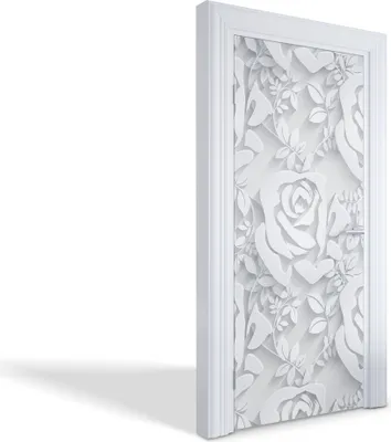Produktbild von Wandtattoos Türen Selbstklebende Wandsticker Türtapeten - Papierrosen - 95 x 205 cm