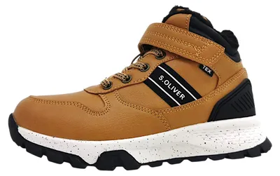 Image de Chaussures pour enfants s.Oliver, bottines à lacets pour garçons, chaussures de randonnée, couleur marron, style décontracté