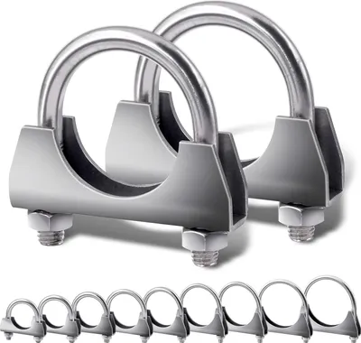 Produktbild von Auspuffschellen 54mm Bügelschelle Edelstahl U-Bolzen Auspuff Schelle 2er Set
