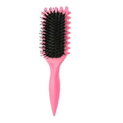 Produktbild von Curl Hair Brush, Lockenbürste , Curl Define Stylingbürste, Wildschweinborsten Bürste, Haarbürste zum Entwirren & Stylen für Frauen, Rot