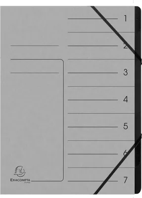 Produktbild von Exacompta Ordnungsmappe 540711E DIN A4 7Fächer Karton grau