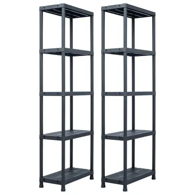 Zdjęcie produktu dla Regały magazynowe, 2 szt., czarne, 125 kg, 60x30x180 cm