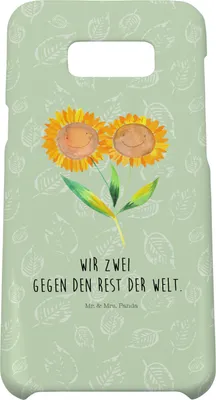 Produktbild von Mr. & Mrs. Panda Samsung Galaxy S8 plus Handyhülle  Blume Sonnenblume - Blattgrün - Geschenk, Handy, Case, Vertrauen, Zusammen, Cover, Hülle, Best Friends, Garten