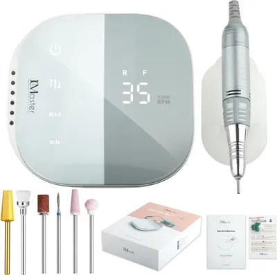 Productafbeelding van JCMASTER EU108-862M, TouchPro+ nagelfreeset voor gel- en acrylnagels | inclusief 1 premium 4-in-1 freesbit | 35000 RPM professionele voetverzorgingsset, elektrisch, met touchbediening, in totaal 6 opzetstukken