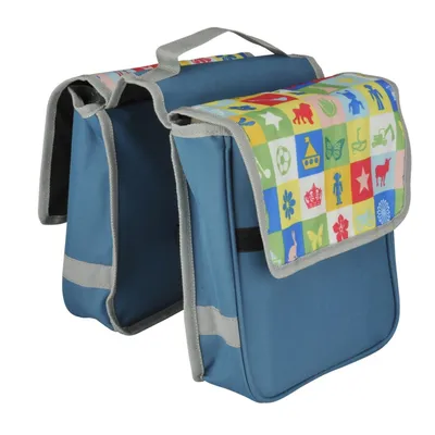 Produktbild von Fischer Fahrrad Kids Gepäckträgertasche Grau 23x21x7 cm für Kinderfahrräder mit Reflexstreifen