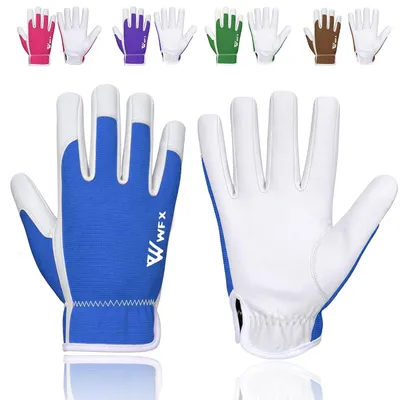 Imagen del producto de Guantes de trabajo de cuero, con palma resistente a perforaciones, talla L, para jardinería