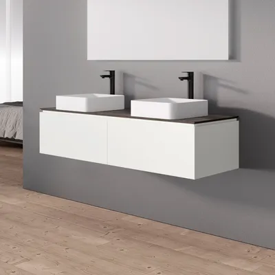 Produktbild von Waschtischunterschrank Spring 150 cm Weiß Matt für Aufsatzwaschbecken