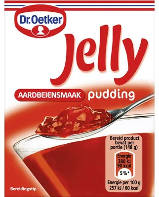 Produktbild von Dr. Oetker Jelly Pudding Erdbeere 94g – glutenfrei, fruchtig, schnell