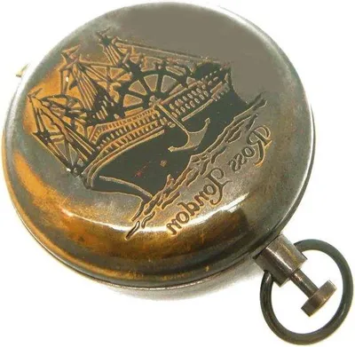 Produktbild von Famanu Taschenuhr Kompass aus Messing - Schwarz