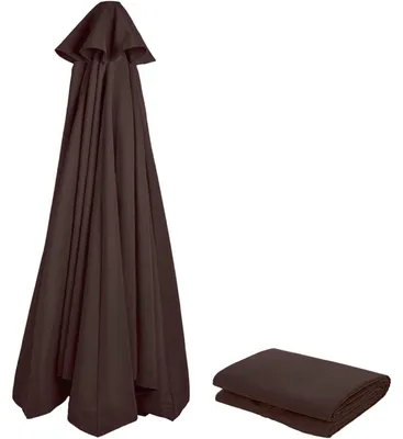 Image de Housse de remplacement pour parasol, diamètre 250 cm, 8 baleines, couleur anthracite, protection UV 80, imperméable, en polyester