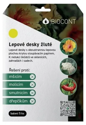 Obrázek produktu pro BIOCONT LABORATORY, spol. s r.o. Lepové desky Biocont žluté - velké 5 ks