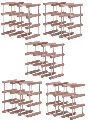 Produktbild von MODO24 Weinregal Modular, 72 Flaschen, 5 Module, Flaschenregal, Weinständer, Tanne Massivholz, Modul 36x36x24 cm, Braun, RW7