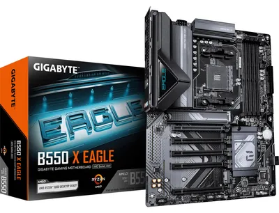 Produktbild von GIGABYTE B550 X EAGLE Mainboard, AMD, Sockel AM4, AMD Ryzen 5000 Series, AMD Ryzen 3000 Series, AMD Ryzen 4000 Series, Sockel AM4, DDR4-SDRAM, 128 GB