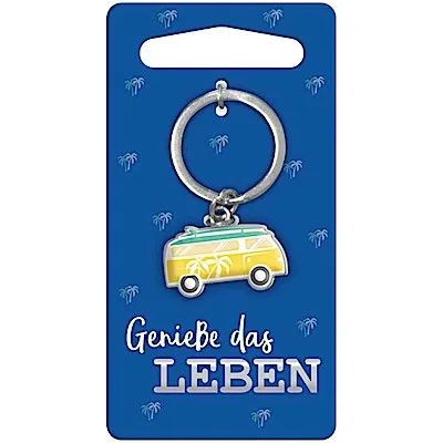 Produktbild von Mini Schlüsselanhänger, Genieße das Leben, Metall, Kunststoff, 10cm x 5cm - Sheepworld - 46836