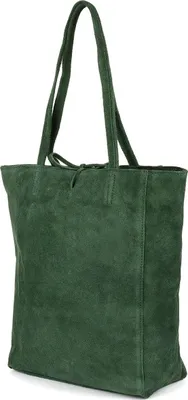 Produktbild von Vera Pelle Damen Shopper Echtleder Zamsch Grün