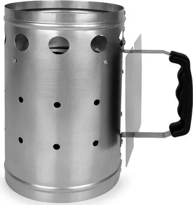 Produktbild von XXL Edelstahl Grillstarter/Kohlestarter/Anzündkamin mit Griff und Hitzeschild