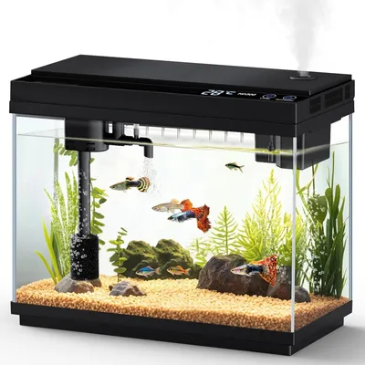 Nano-Aquariumset 9L, 4-in-1 mit LED, Pumpe, Filter, Luftbefeuchter