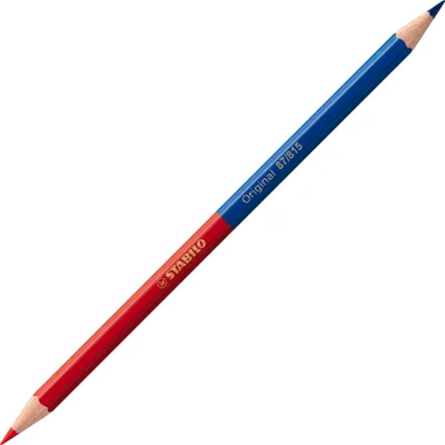Image de Crayon de couleur premium - STABILO Original - paquet de 12 - bicolore, rouge & bleu