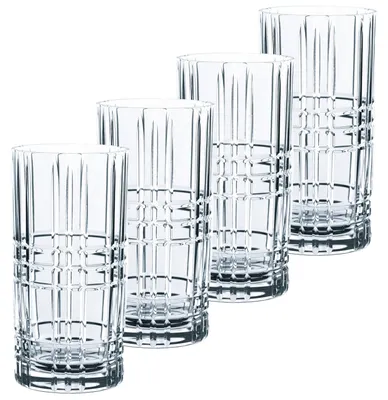 Longdrinkset 4-tlg. Kristallglas 445 ml Square klar