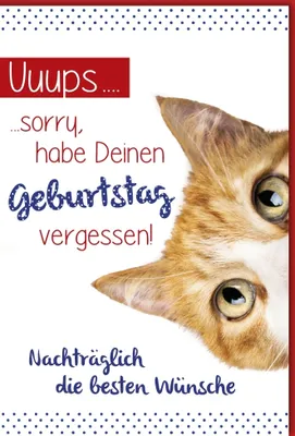 Produktbild von Geburtstag – verspätet - Geburtstag nachträglich - Karte mit
