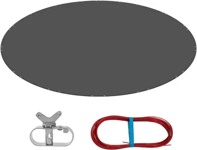 Produktbild von Schwimmbadabdeckung 200 g PE mit Ösen und Stahlseil 520 cm | Grau
