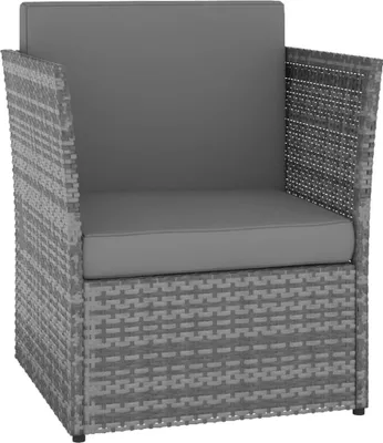 Produktbild von vidaXL Gartensessel mit Hocker Poly Rattan Anthrazit