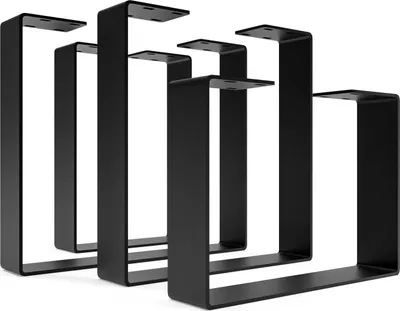 Produktbild von HEVVA - 43 cm hohe Tischbeine TURIN - 40 cm Tiefe, Schwarz, 2er Set